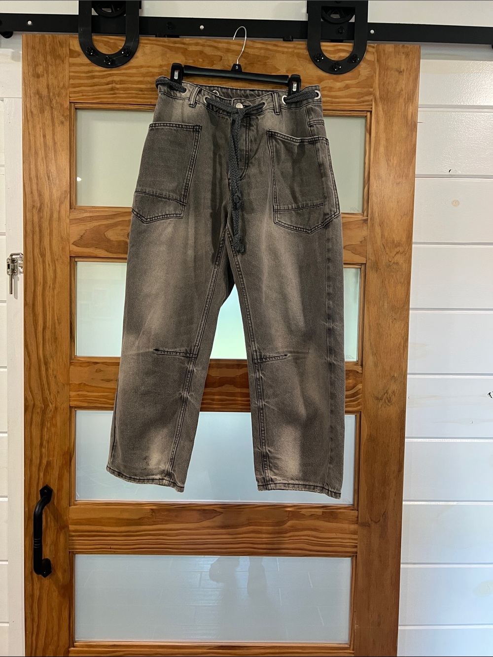 Women’s Casual Drawstring Grey Jeans